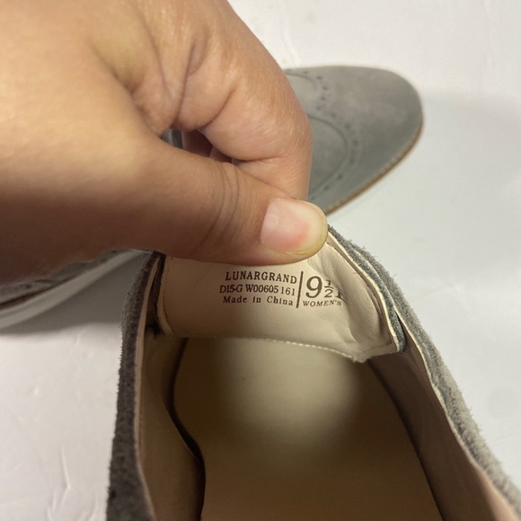 COLE HAAN Womens 9B Original Grand Wingtip II Lace Up Shoes Vapor Grey - Picture 5 of 9